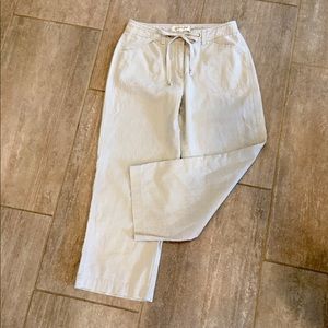 🌻Linen Wide-leg Drawstring Ankle Pants Pockets 4